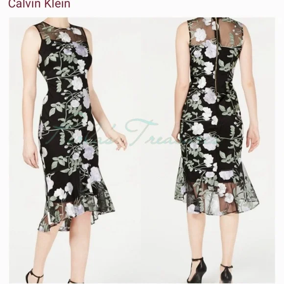 Calvin Klein Dresses Nwt Calvin Klein Womens Black Floral